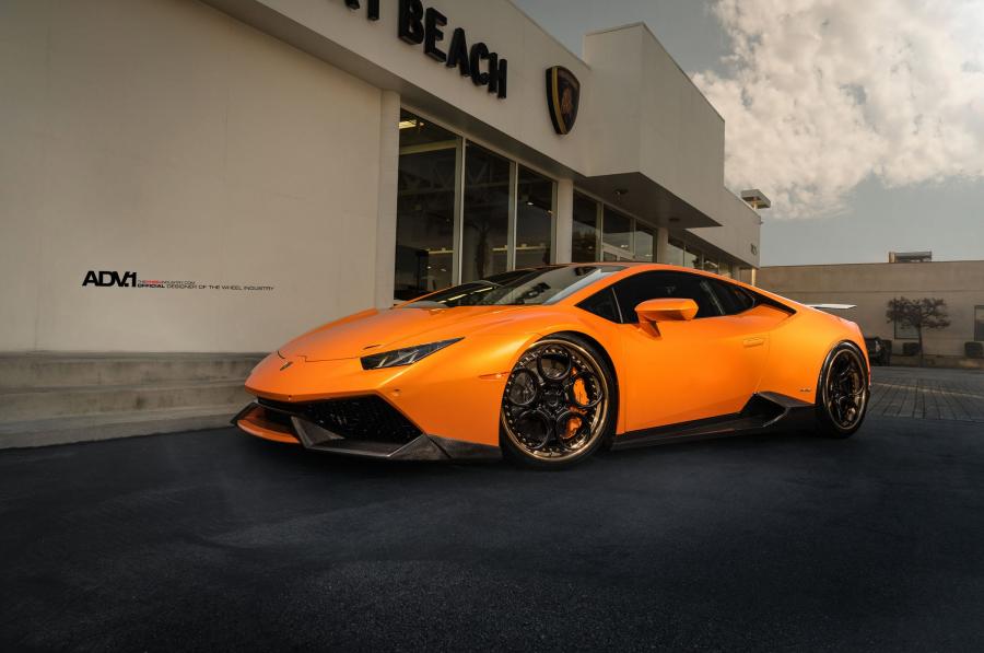Lamborghini Huracan LP610-4 Orange on ADV.1 Wheels (ADV05C Track Spec CS) '2015